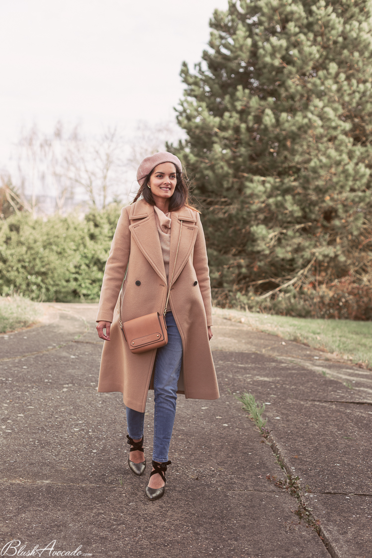 manteau beige femme laine