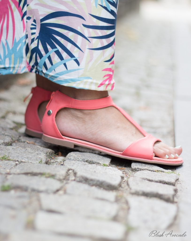 chaussure avec robe corail
