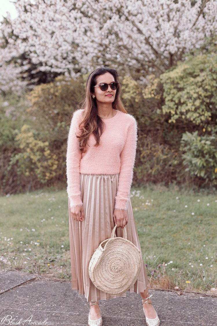 jupe plissee rose gold