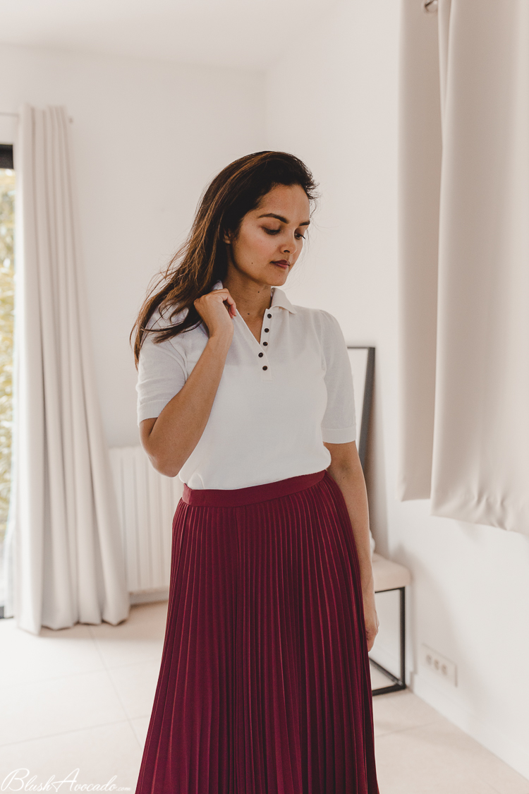 La jupe pliss e Boden Clothing coloris bordeaux burgundy